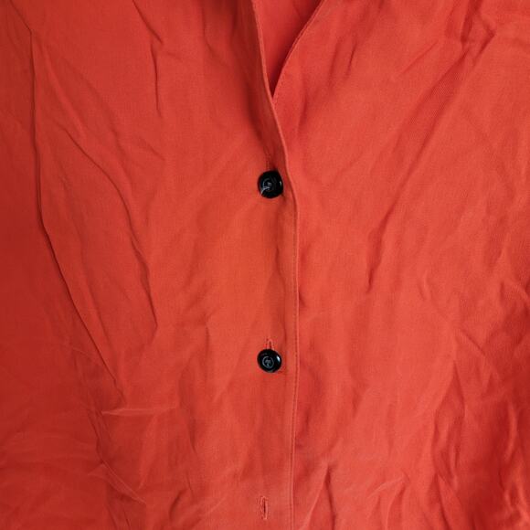 Y2K Vintage Sag Harbor Gauva Red Orange 100% Silk Button-Up Shirt Size 18 NWT - Picture 5 of 13